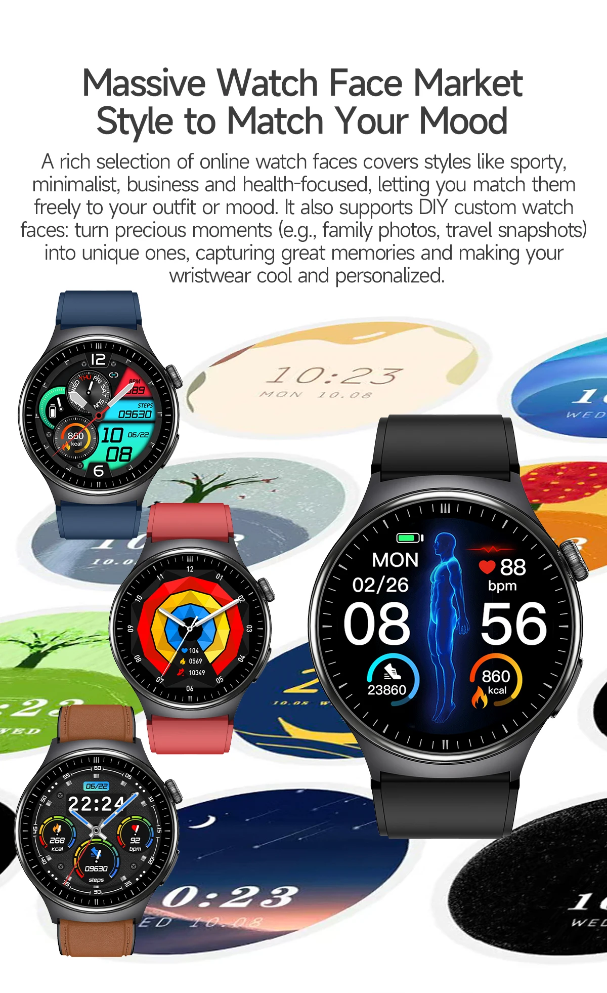 2026 New Diagnosis ECG Smart Watch Sport AI Accurate Uric Acid Blood Pressure Body Fat Five Organ Fitness Waterproof Smartwatch