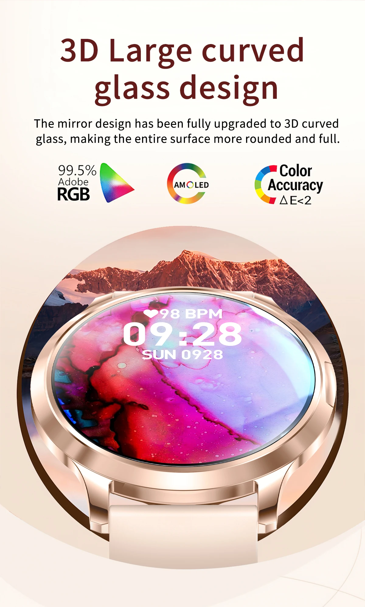 2026New Ladies' Smart Watch AMOLED Display Custom Dial Sport Fitness Health Tracke Waterproof Bracelet Music Digital Clock Women
