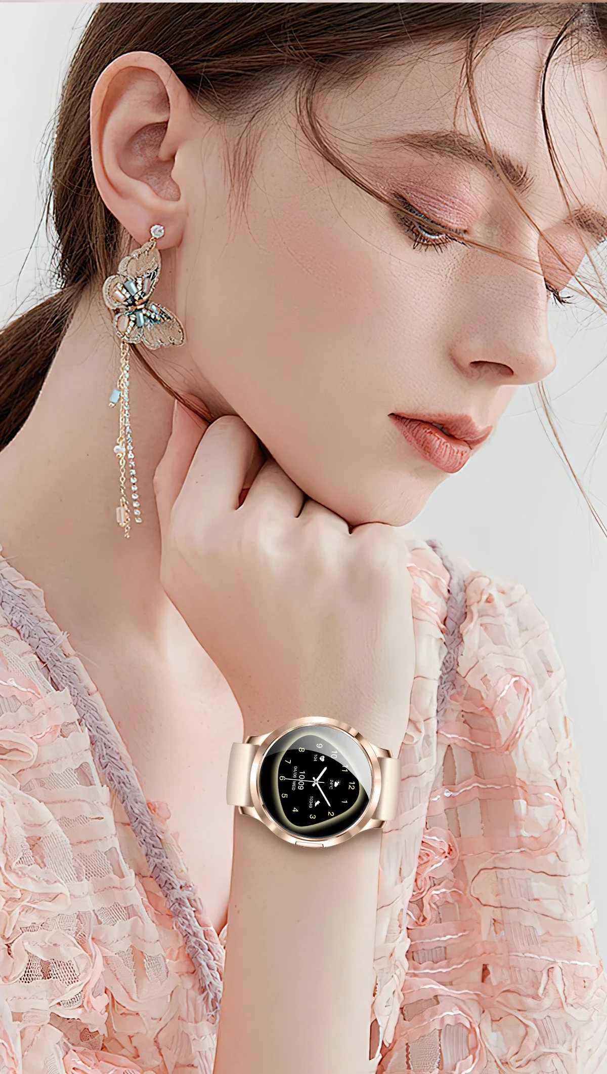 2026New Ladies' Smart Watch AMOLED Display Custom Dial Sport Fitness Health Tracke Waterproof Bracelet Music Digital Clock Women