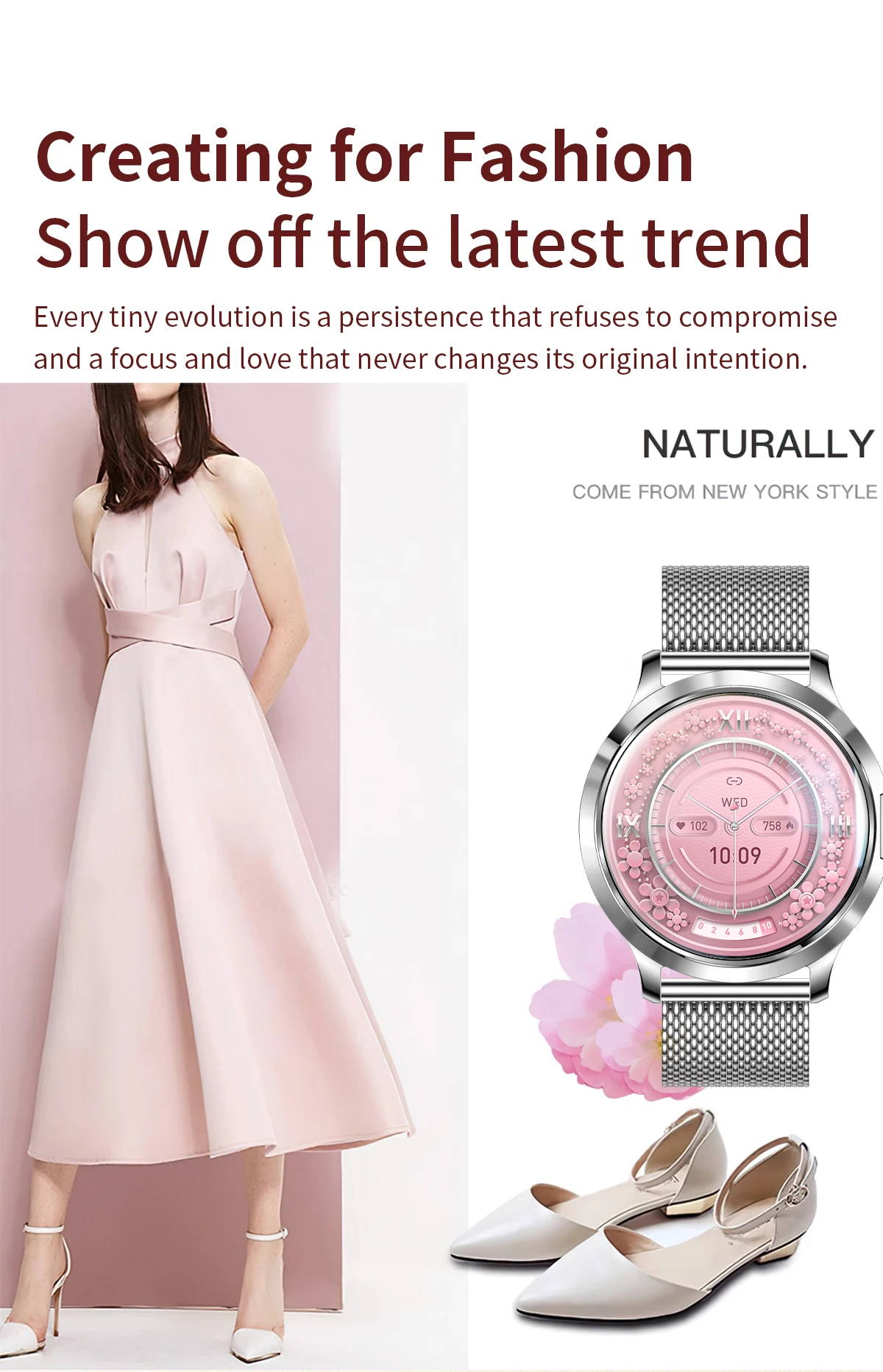 2026New Ladies' Smart Watch AMOLED Display Custom Dial Sport Fitness Health Tracke Waterproof Bracelet Music Digital Clock Women