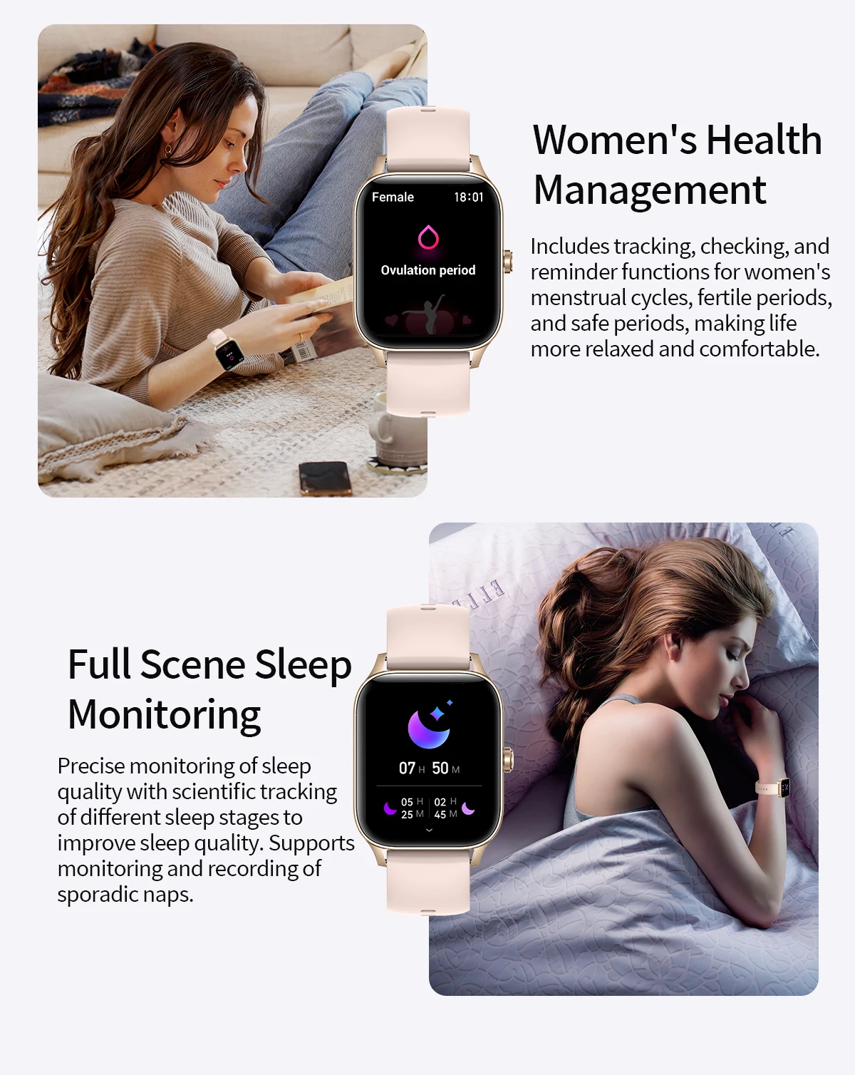 LIGE Fashion Smart Watch Women 1.85” HD Screen Custom Watch Face Women’s Health Monitor Watch Bluetooth Call Sports Smartwatches LIGE Fashion Smart Watch Women 1.85” HD Screen Custom Watch Face Women’s Health Monitor Watch Bluetooth Call Sports Smartwatches