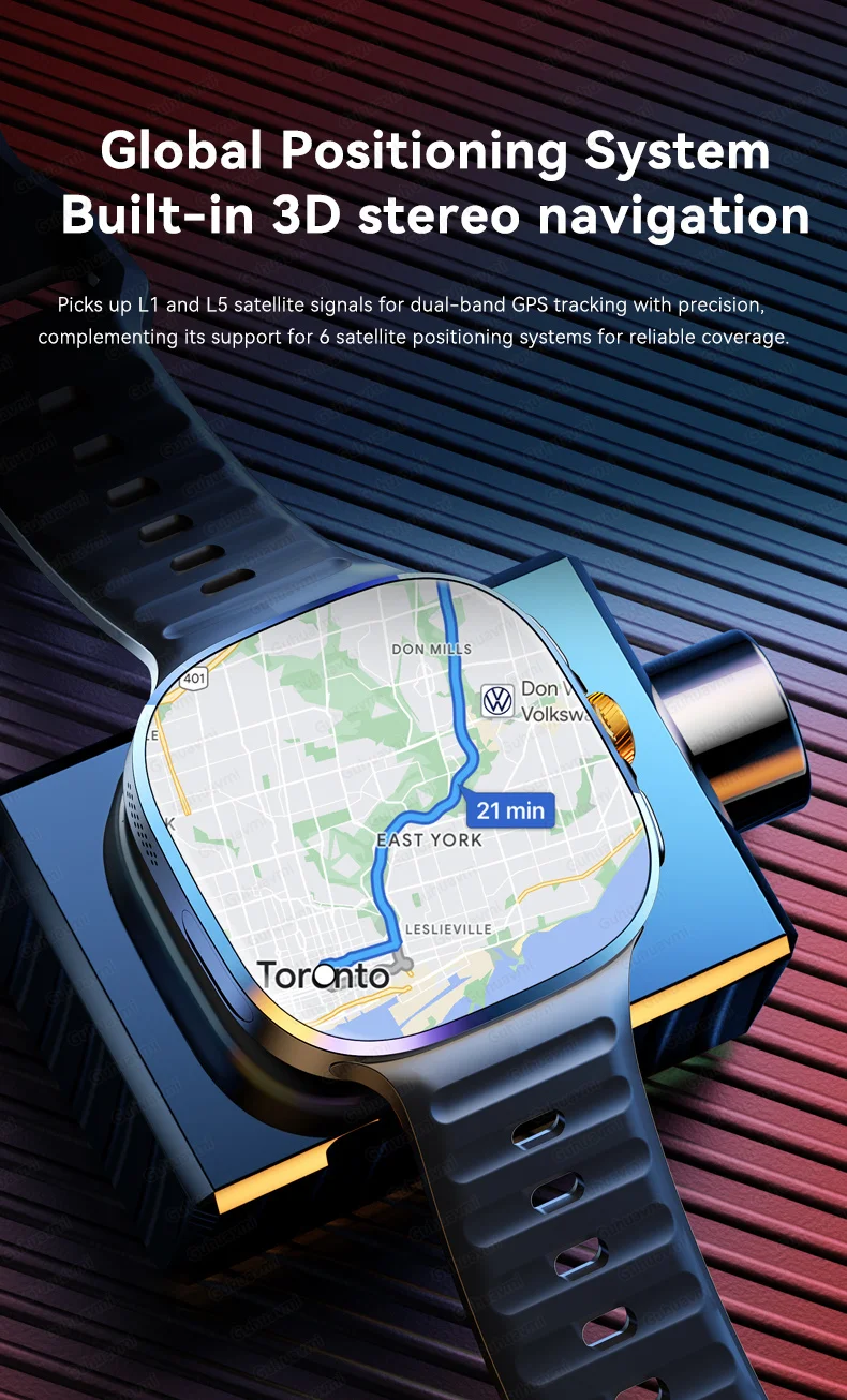 New upgrade 5G/4G Full Network Smart Watch AMOLED 2100mah Rotating Camera GPS WIFI Google APPS Download Smartwatch phone iOS