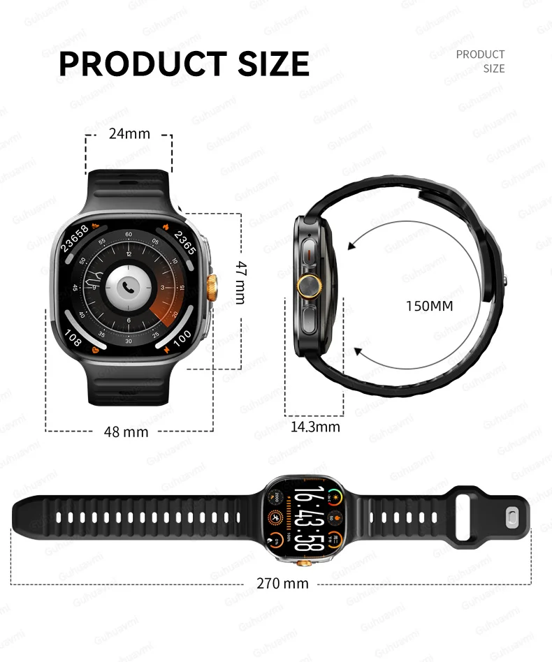 New upgrade 5G/4G Full Network Smart Watch AMOLED 2100mah Rotating Camera GPS WIFI Google APPS Download Smartwatch phone iOS