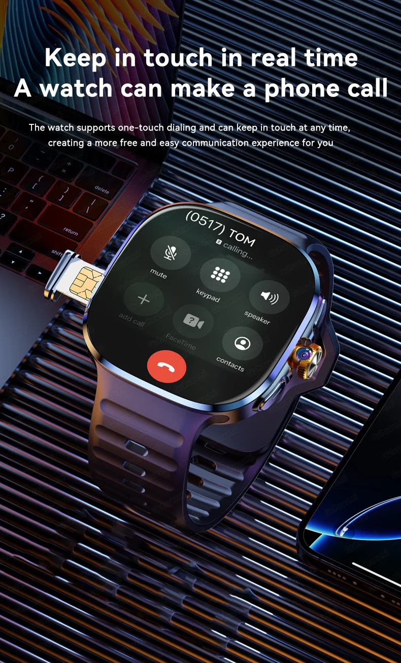 New upgrade 5G/4G Full Network Smart Watch AMOLED 2100mah Rotating Camera GPS WIFI Google APPS Download Smartwatch phone iOS