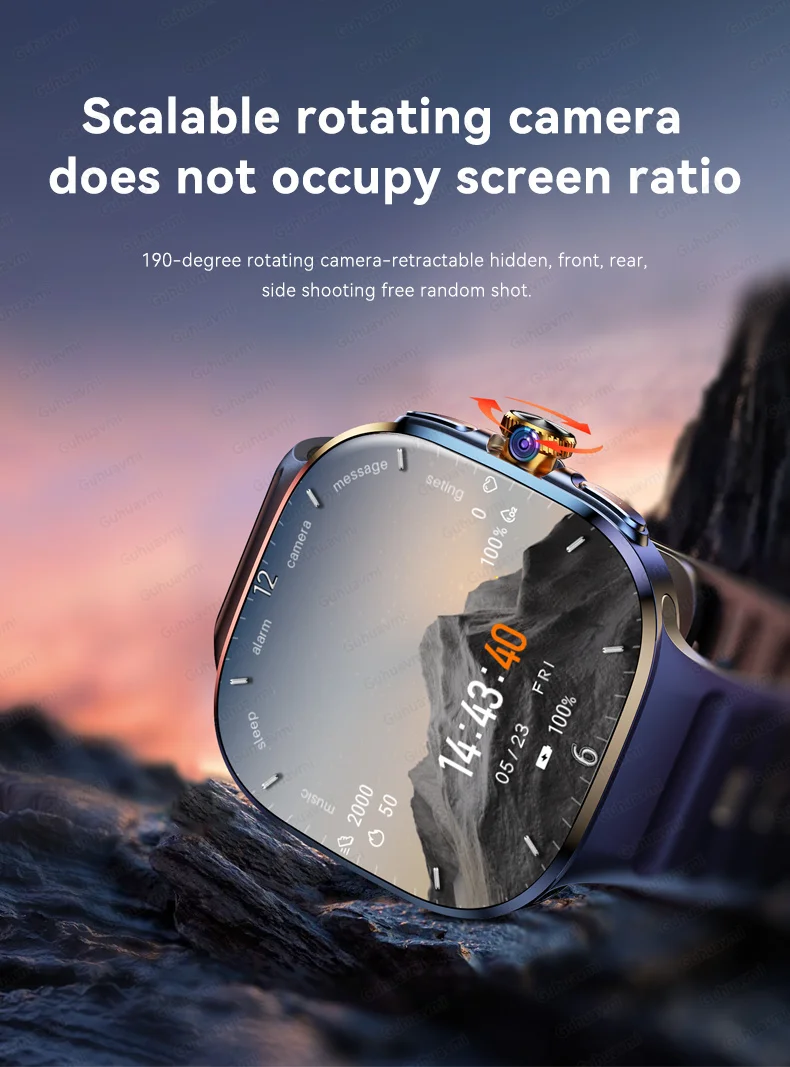New upgrade 5G/4G Full Network Smart Watch AMOLED 2100mah Rotating Camera GPS WIFI Google APPS Download Smartwatch phone iOS