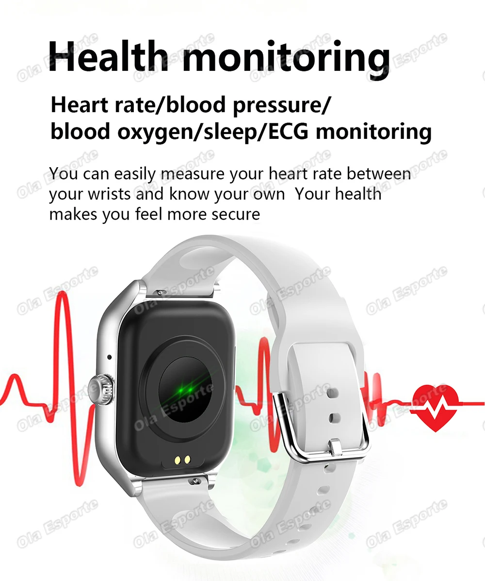2026 New Smart Watch For Android IOS 2.01Inch Color Screen Bluetooth Call Blood Oxygen/Pressure Monitoring Smart Watch Women Men