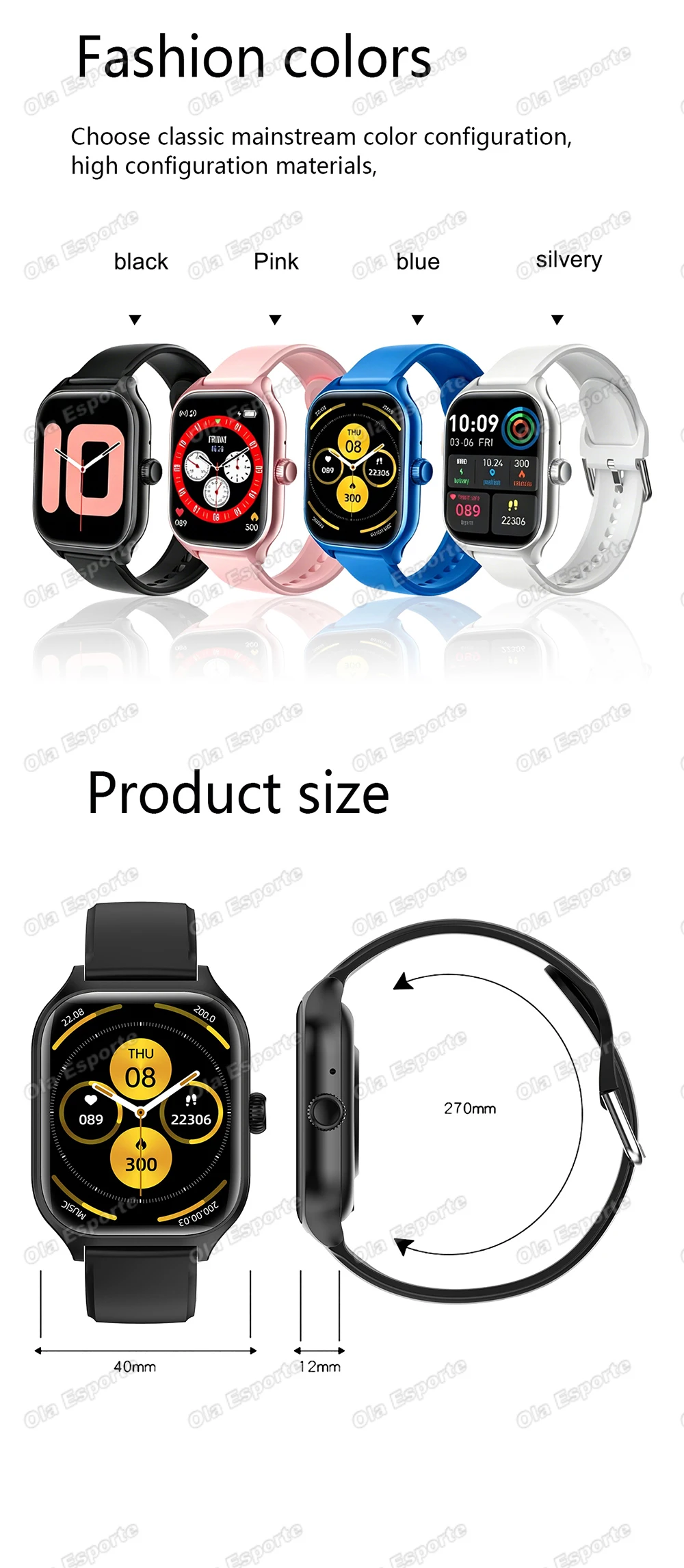 2026 New Smart Watch For Android IOS 2.01Inch Color Screen Bluetooth Call Blood Oxygen/Pressure Monitoring Smart Watch Women Men