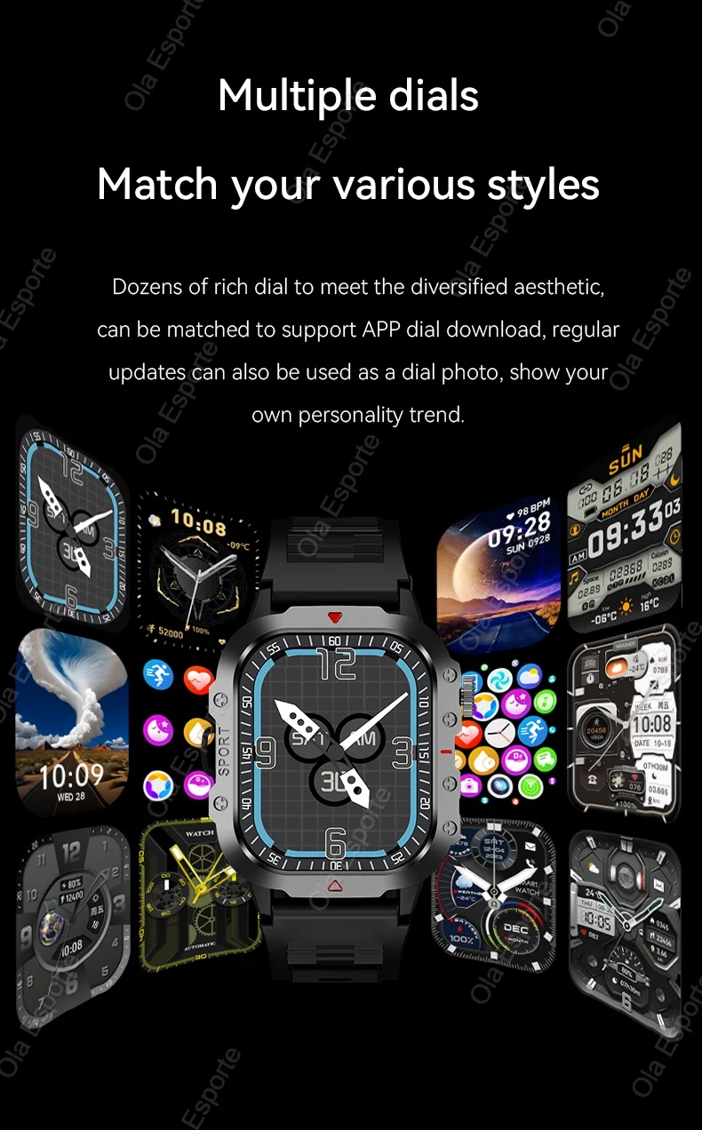 2026 New Military Outdoor Smart Watch Men's GPS Flashlight Bluetooth Call 2.01