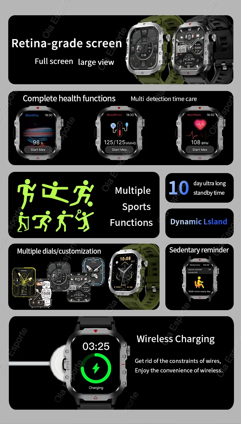 2026 New Military Smart Watch Men IP67 3ATM Outdoor Sports Fitness Tracker Blood Pressure Health Monitor BT Calls GPS Smartwatch 2026 New Military Smart Watch Men IP67 3ATM Outdoor Sports Fitness Tracker Blood Pressure Health Monitor BT Calls GPS Smartwatch