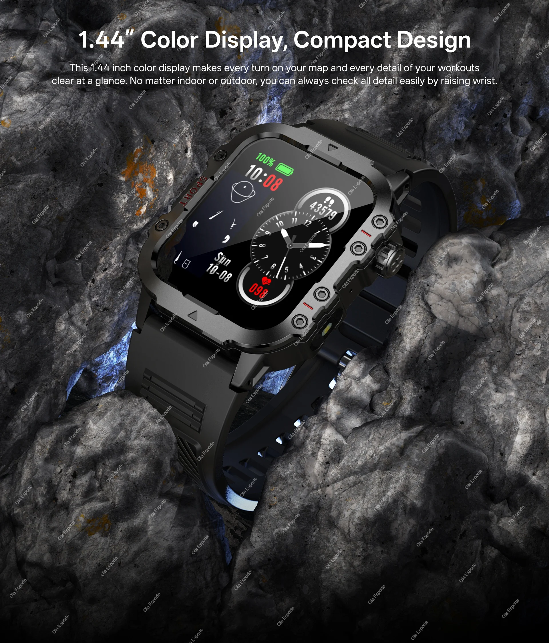 2026 New Military-grade Smart Watch Men GPS Flashlight 3ATM Waterproof Watch Bluetooth Calls 100+ Sports Outdoor Smartwatch Hw12