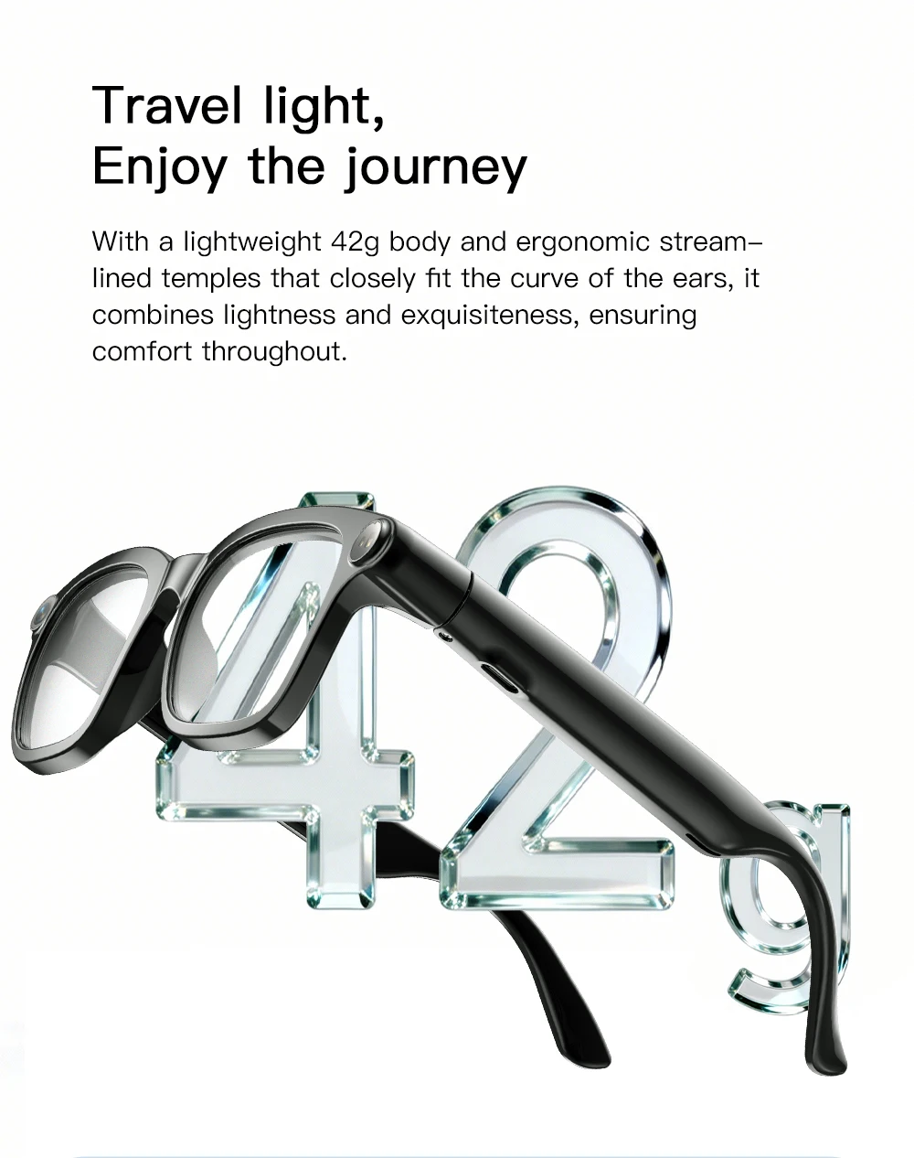AI smart glasses with cameras, 8-megapixel camera glasses, 1080P stabilized video recording glasses, real-time translation, AI voice assistant, object recognition, men's and women's Bluetooth sunglasses (color-changing), life recording, meeting translatio