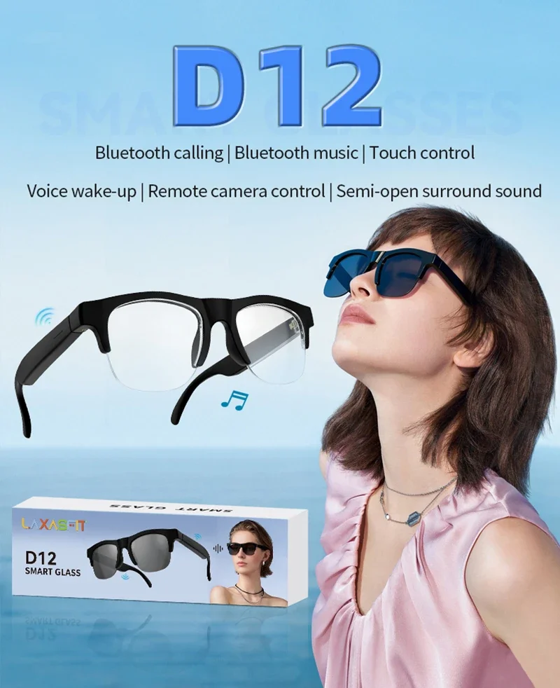 Lenovo electronic AI Smart Glasses Wireless Bluetooth Remote Control 8KHD Photo Call Music gafas inteligentes Gift for Men Women