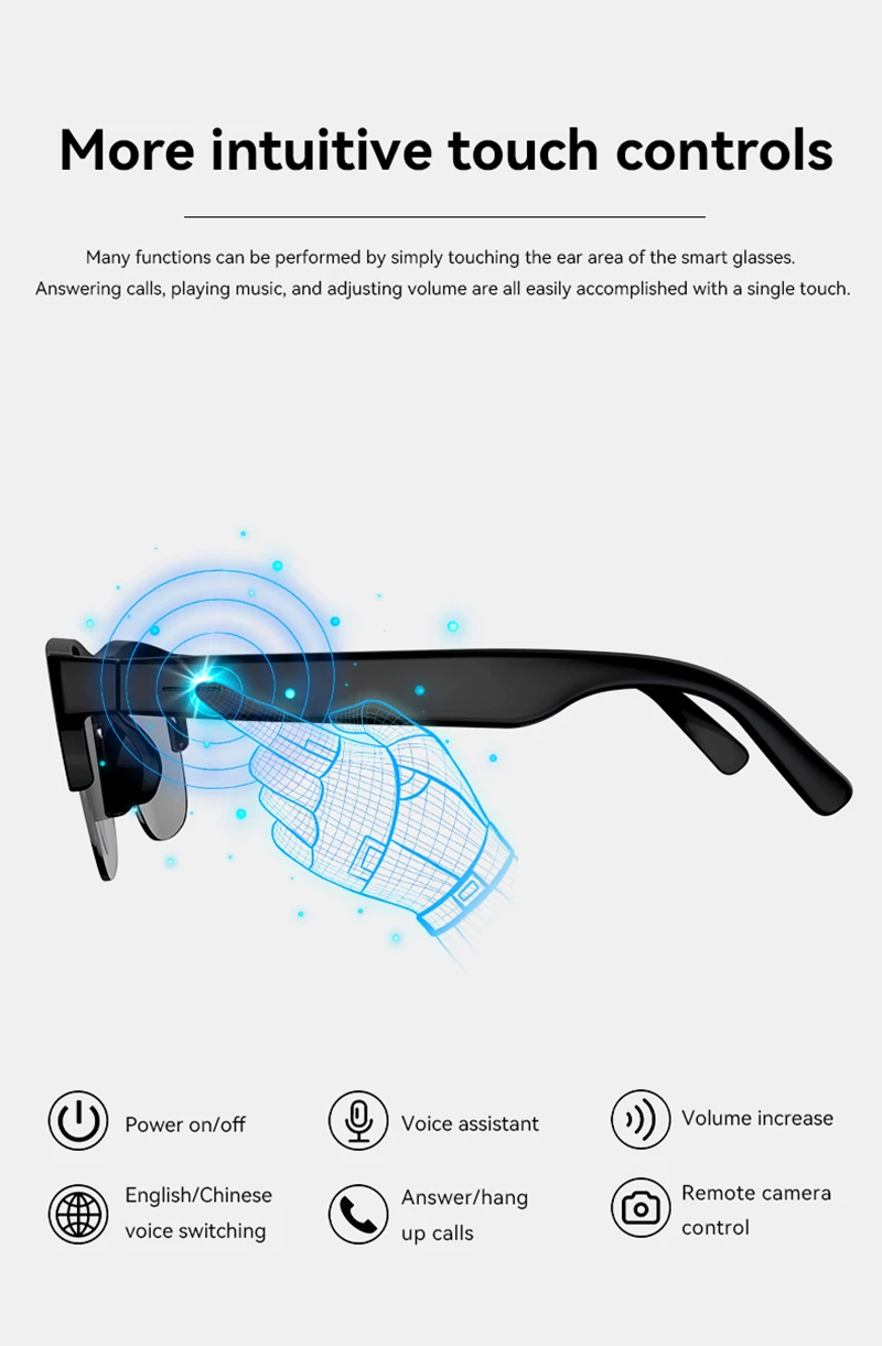 Lenovo AI Smart Eyewear 8K Touch Control Glasses Wireless Bluetooth Remote Photo Video Recording Translator Voice Assistant Lenovo AI Smart Eyewear 8K Touch Control Glasses Wireless Bluetooth Remote Photo Video Recording Translator Voice Assistant