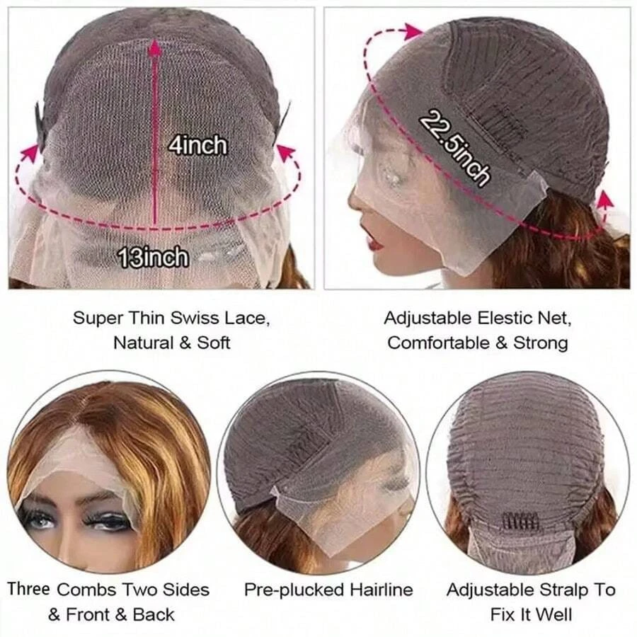28 30Inch Highlight Wig Human Hair Honey Blonde Brown Lace Front Wigs Deep Curly Human Hair Wig Wave 13x4 Lace Frontal Wigs 200