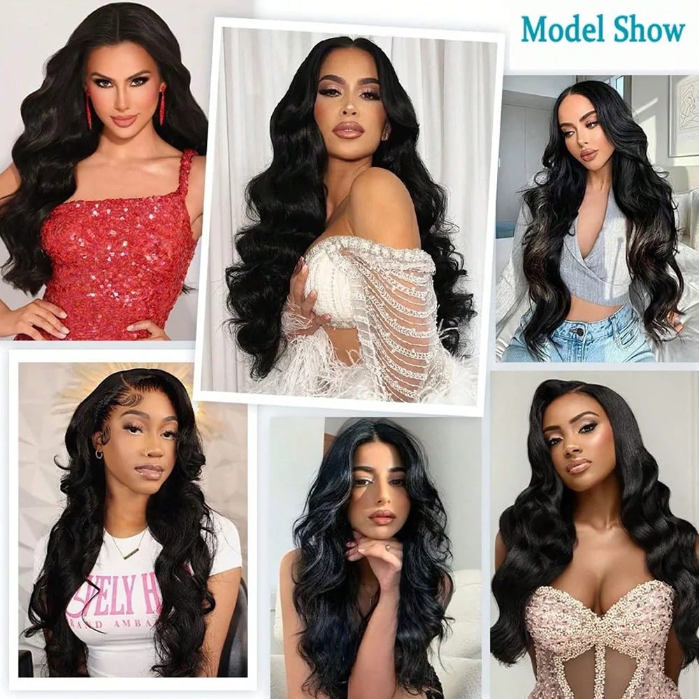 13x4 Lace Front Wigs Human Hair Body Wave Transparent Lace Front Wigs 250% Density Natural Black Color Human Hair Pre Plucked With Baby Hair For Women Natural Looking 34 Inch