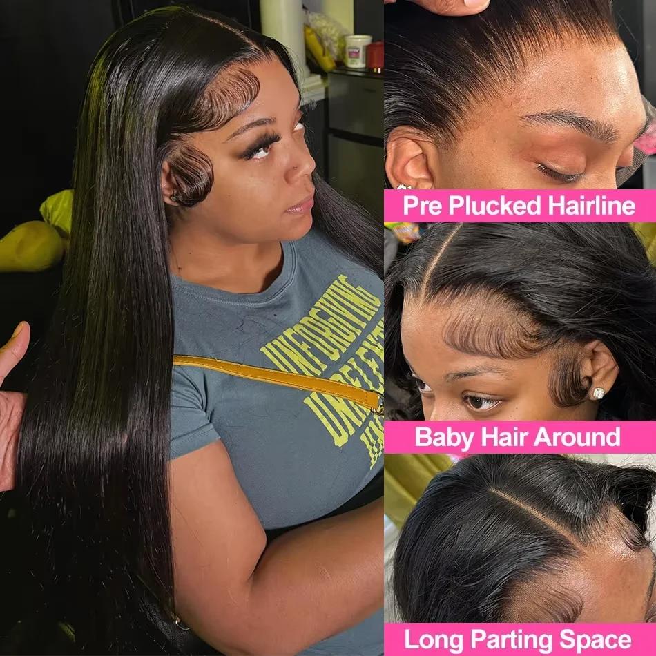 13x4 Bone Straight Human Hair Wigs 13x6 Hd Lace Frontal Hair 40 Inch Straight Transparent Lace Human Hair Wigs For Black Women