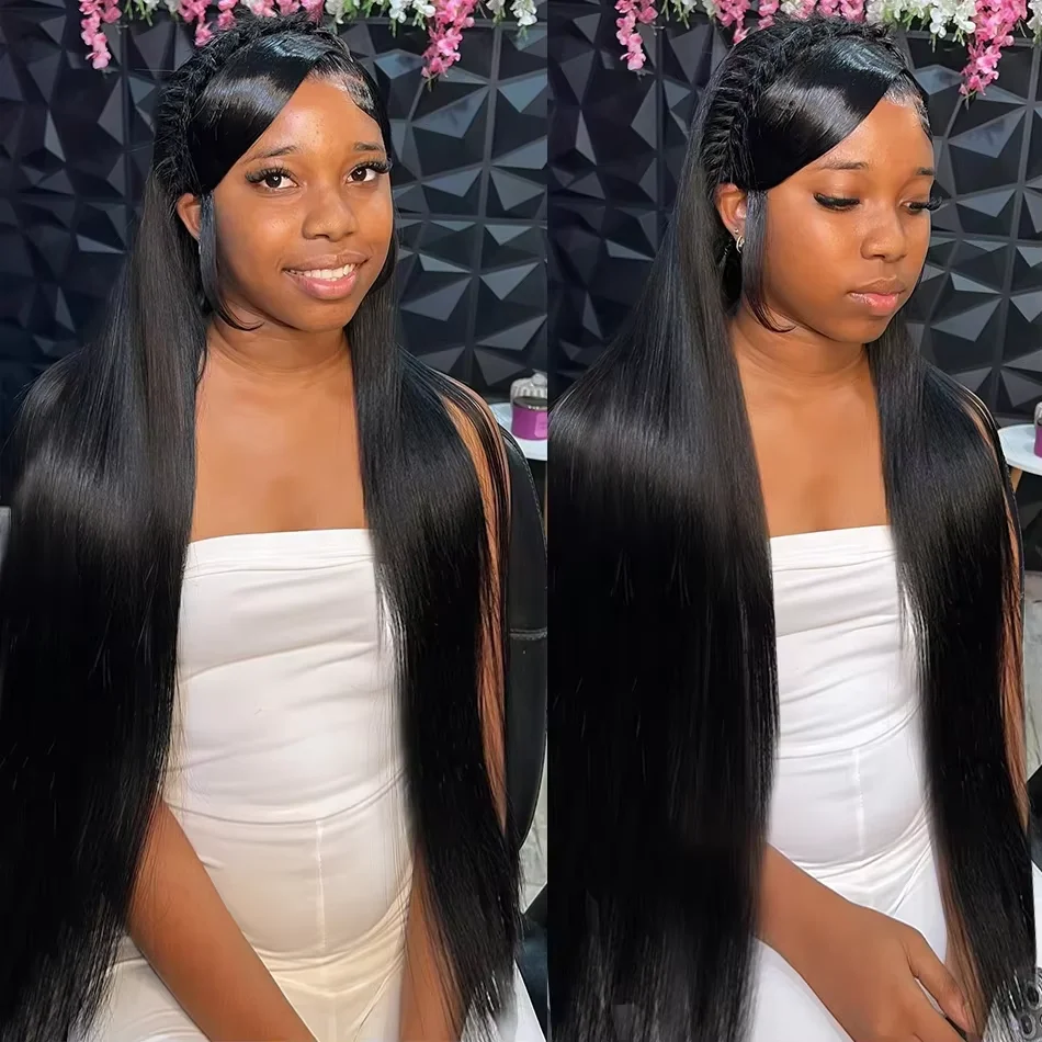 13x4 Bone Straight Human Hair Wigs 13x6 Hd Lace Frontal Hair 40 Inch Straight Transparent Lace Human Hair Wigs For Black Women
