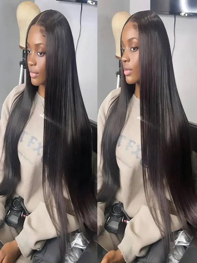 13x4 Bone Straight Human Hair Wigs 13x6 Hd Lace Frontal Hair 40 Inch Straight Transparent Lace Human Hair Wigs For Black Women