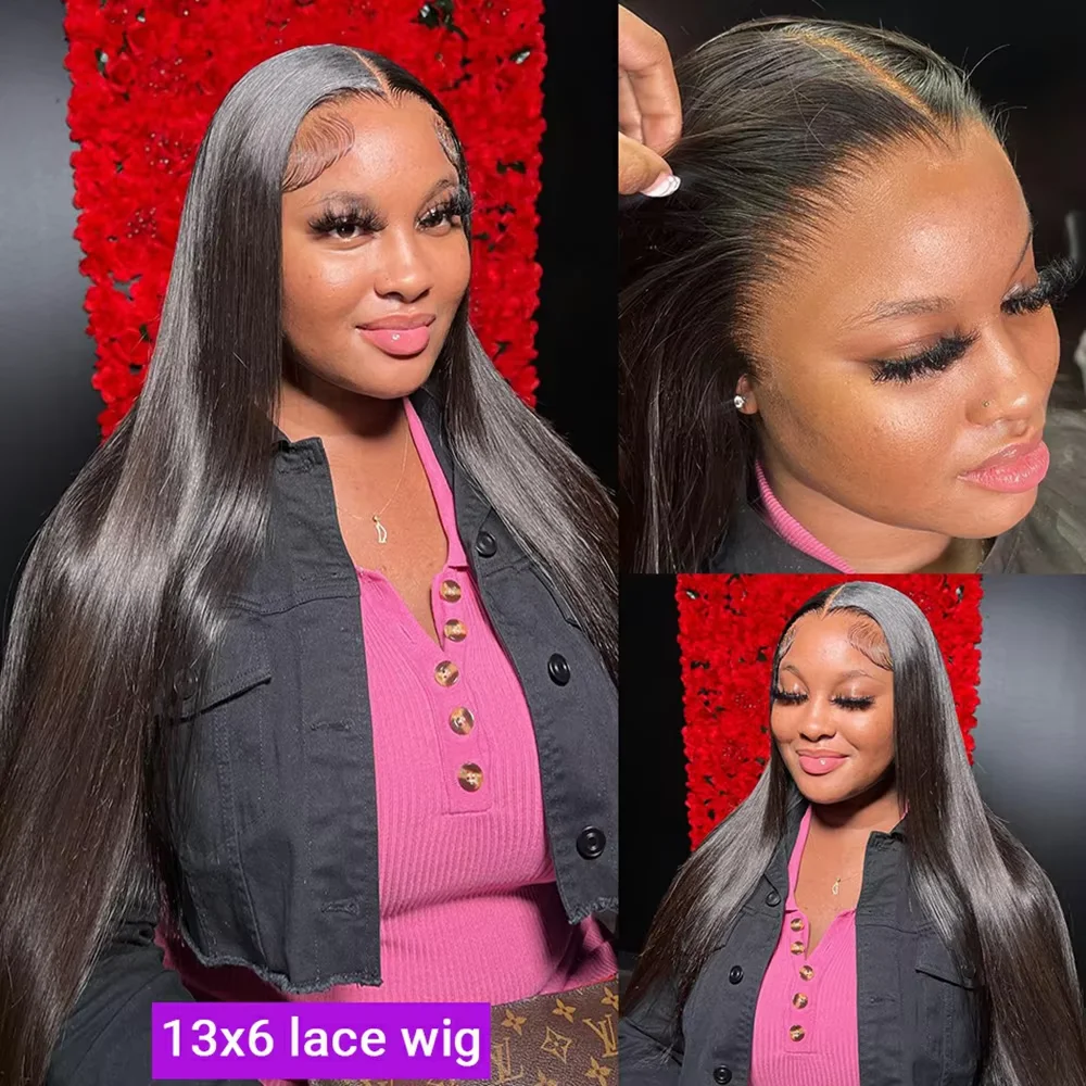 13x4 13x6 HD Transparent Lace Front Wig 250% Density Straight Human Hair Wigs Pre Plucked Brazilian Hair Wig For Women