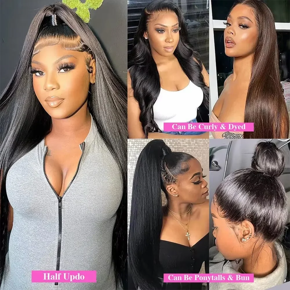13x4 13x6 HD Transparent Lace Front Wig 250% Density Straight Human Hair Wigs Pre Plucked Brazilian Hair Wig For Women