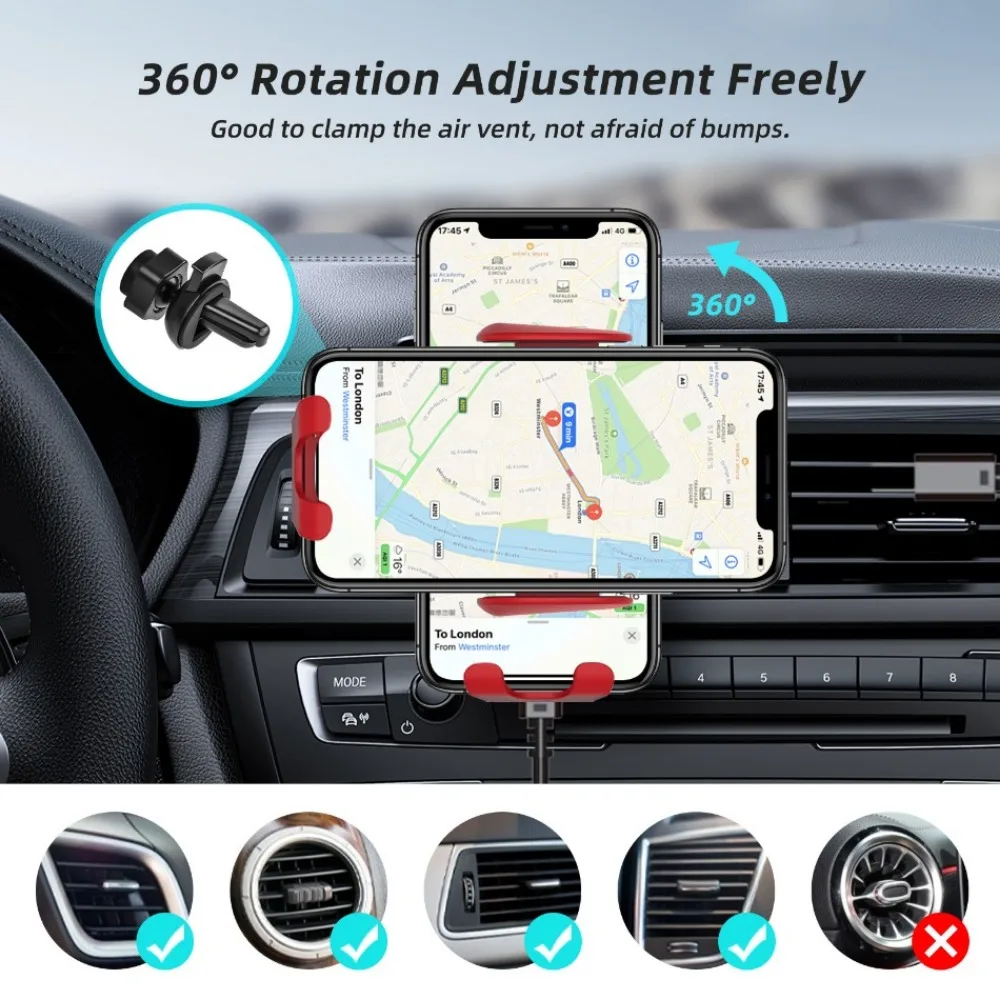 50W Car Wireless Charger Auto Mount Phone Holder For iPhone 15 14 13 Pro Max Samsung Xiaomi Huawei Phone Induction Fast Charging