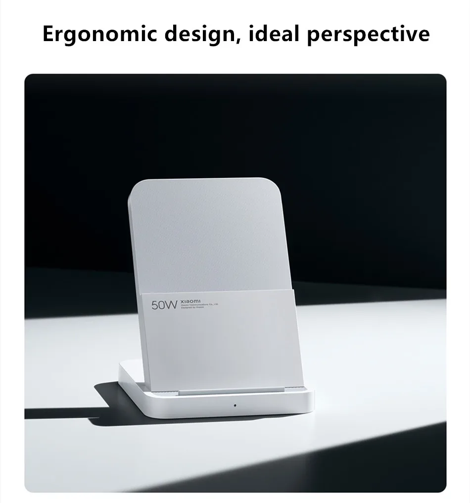 Xiaomi Mi 50W Wireless Charger Pro Vertical Air Cooling Fast Charging For Xiaomi 17/15/14/13/12 Series For iPhone Series