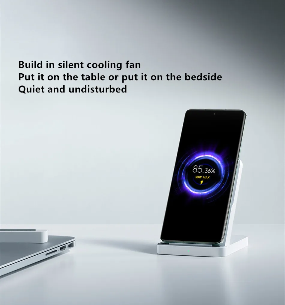 Xiaomi Mi 50W Wireless Charger Pro Vertical Air Cooling Fast Charging For Xiaomi 17/15/14/13/12 Series For iPhone Series