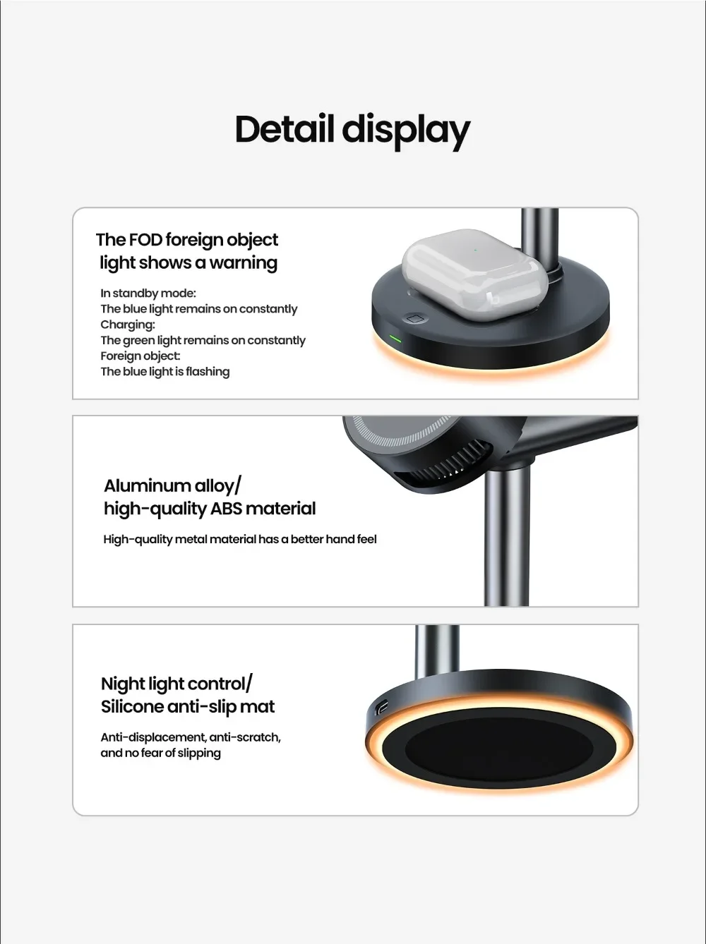 3‑in‑1 Qi2.2 25W Magnetic Wireless Charger Semiconductor ICE Cooling Fan With LED Light for iPhone 17 16 Pro Max iWatch Airpods