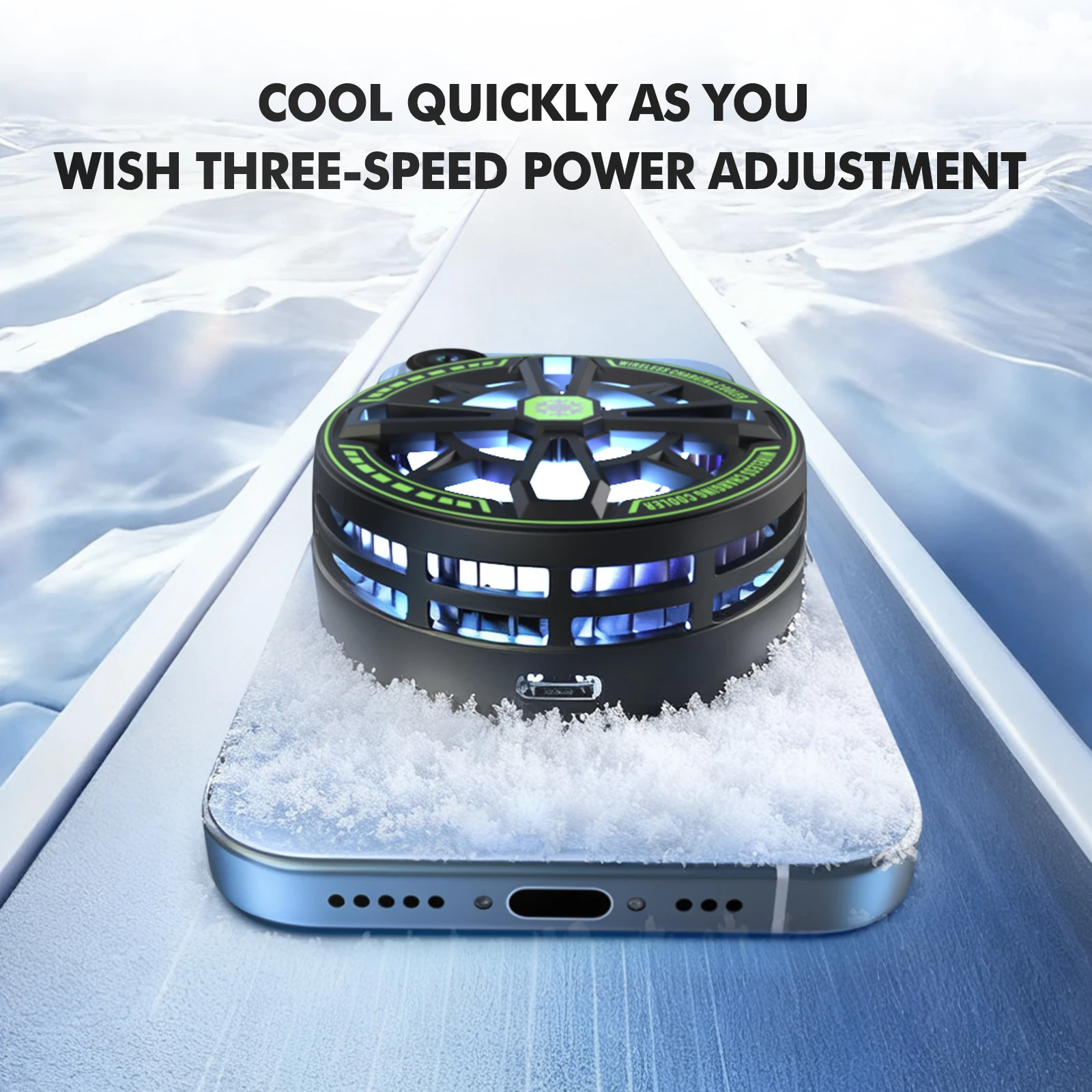 2 In 1 Magnetic Wireless Charging 15W Universal Phone Cooler with Digital Display RGB Lights for Iphone Samsung Airpods