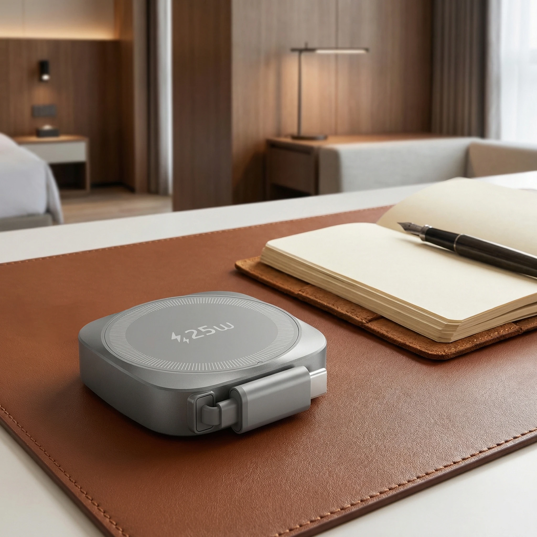25W Qi2 Magnetic Wireless Charger for iPhone 17 16 15 Pro Max & AirPods, Fast Charging Pad with 70cm Retractable Type-C Cable
