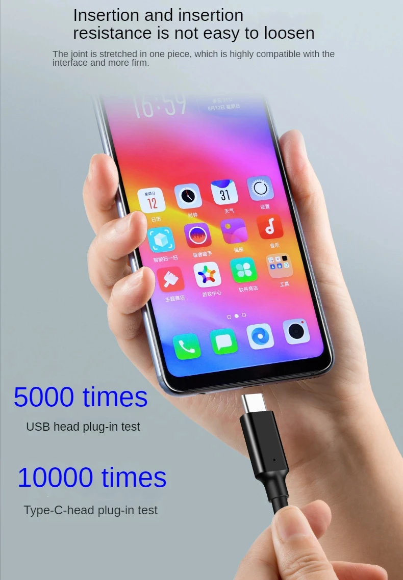 USB3.2 10Gbps Cable USB Type A to USB C 3.2 Gen2 Cable Data Transfer USB C SSD Hard Disk Cable 3A 60W QC 3.0 Fast Charging 1m 2m