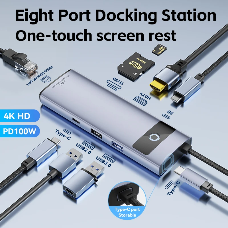 USB 3.0 Hub 3/4 /6/7/8Port USB Hub SplitterPortable USB 3/4/6/7/8-in-1 Adapter Mini Multiport Expander for Desktop Laptop Xbox