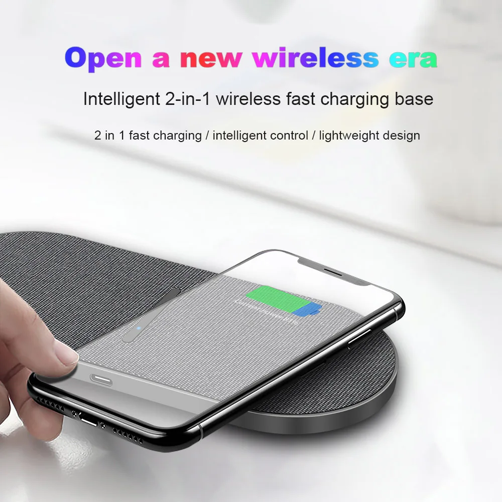2 in 1 15W Wireless Charger for iPhone 15 14 13 12 Pro Max 11 XS XR X 8  Dual Fast Charging Pad For Samsung S23 S22 S21 S20