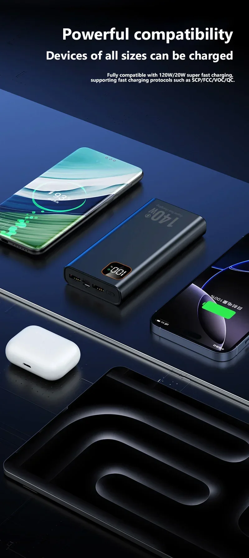Lenovo 140W Super Fast Charging 2027 CCC Ultra Capacity 500000mAh Portable Charger Power Bank For IPhone Samsung Lenovo 140W Super Fast Charging 2027 CCC Ultra Capacity 500000mAh Portable Charger Power Bank For IPhone Samsung