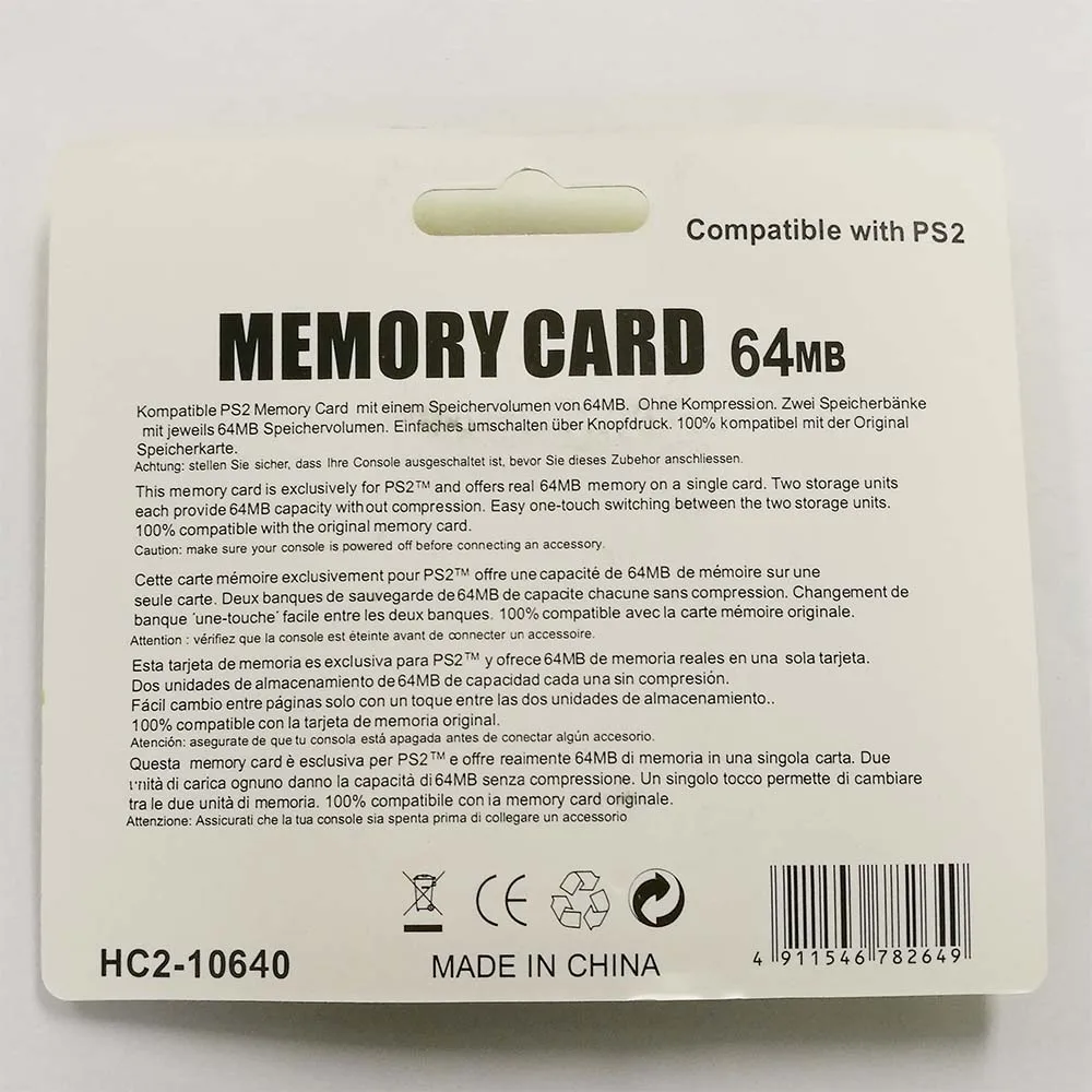 10pcs New Memory Card for PS2 8MB 16MB 32MB 64MB 128MB 256MB memory card for Sony Playstation 2 storage games
