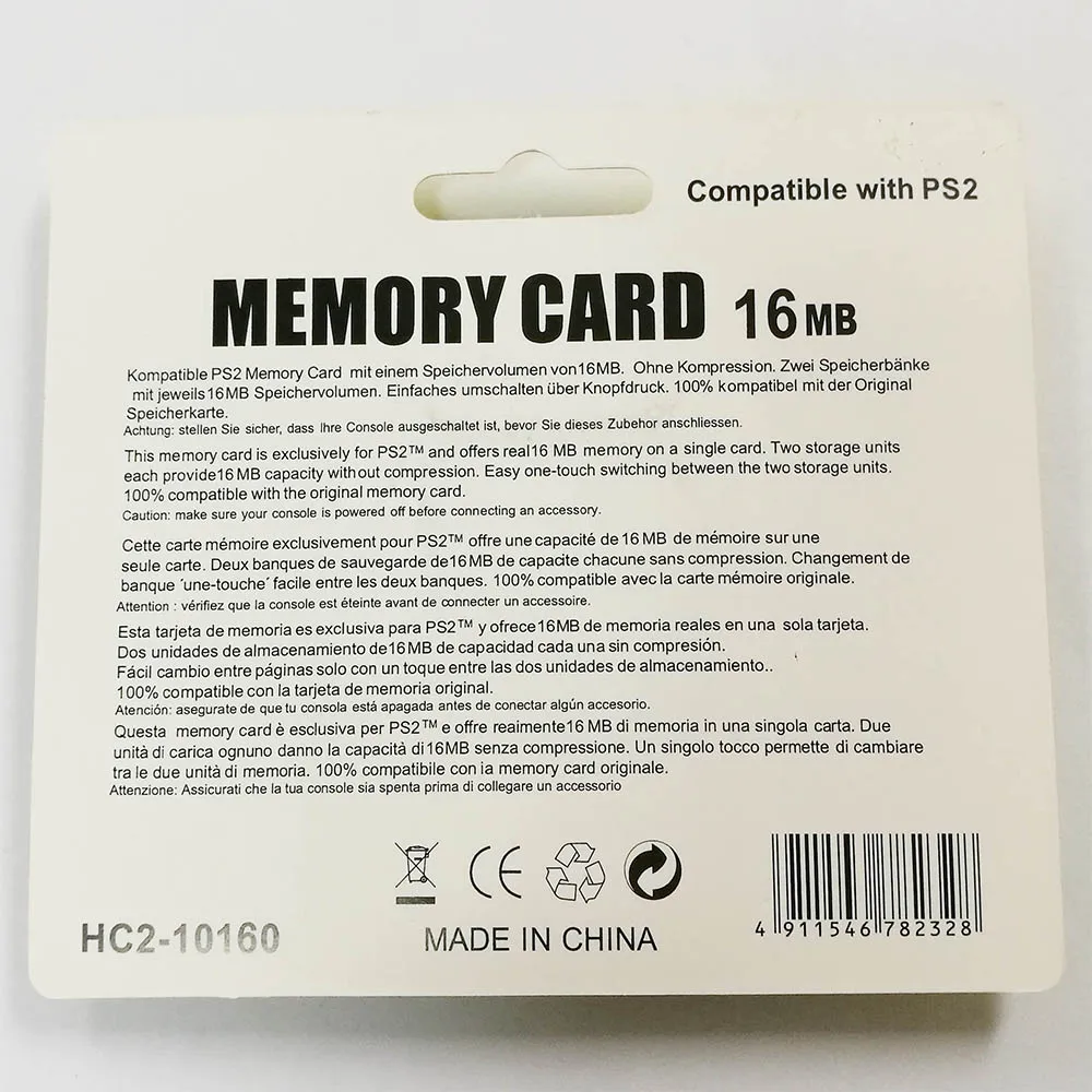 10pcs New Memory Card for PS2 8MB 16MB 32MB 64MB 128MB 256MB memory card for Sony Playstation 2 storage games
