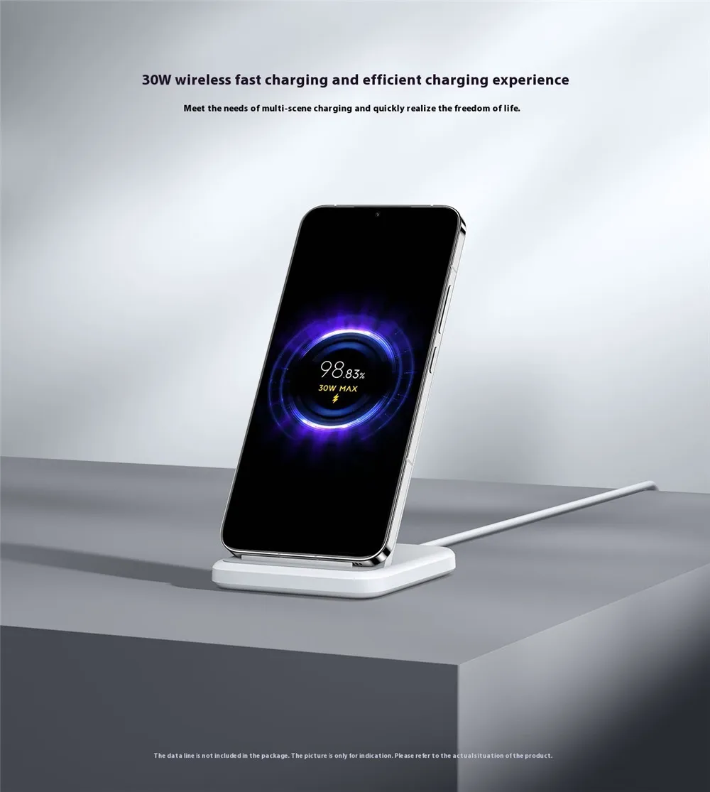 Xiaomi Mi 30W Vertical Wireless Charger Fast Charging For Xiaomi 15/14/13/12 Series For Redmi K70/K60 Series For iPhone Series