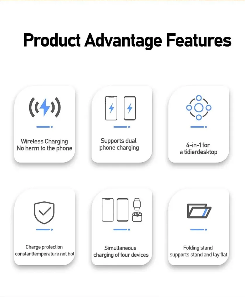 4 in 1 Dual Phone Wireless Charger Stand For iPhone 17~12 Samsung S25 Xiaomi Airpods Pro Apple Watch 11~2 Magnetic Fast Chargin 4 in 1 Dual Phone Wireless Charger Stand For iPhone 17~12 Samsung S25 Xiaomi Airpods Pro Apple Watch 11~2 Magnetic Fast Chargin