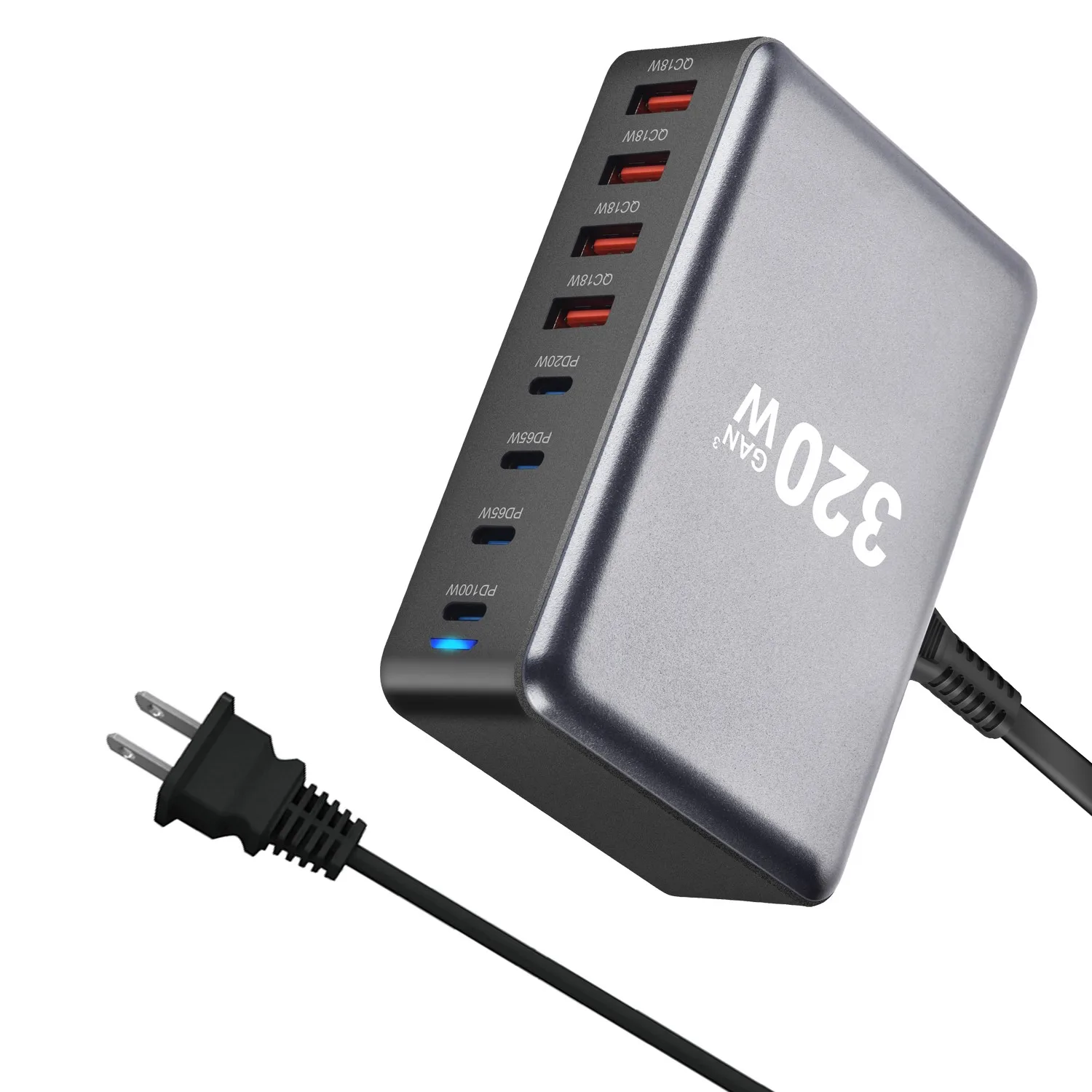 320W GaN Fast Desktop Charger 8-Port C-Type PD Mobile Charging Station for Tablets & Smartphones 320W GaN Fast Desktop Charger 8-Port C-Type PD Mobile Charging Station for Tablets & Smartphones