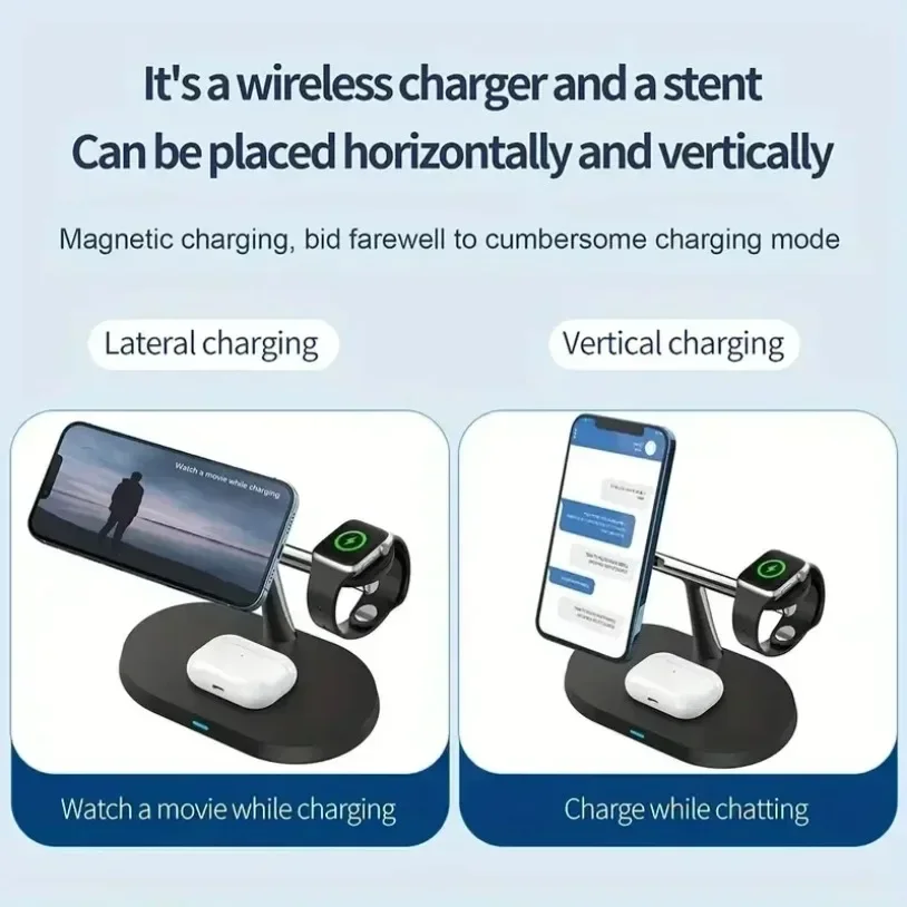 3 In 1 Opansten Magnetic Wireless Charger Stand For iPhone 17 16 15 14 13 12 Pro iWatch 10 9 Airprods 4 3 Fast Charging Station