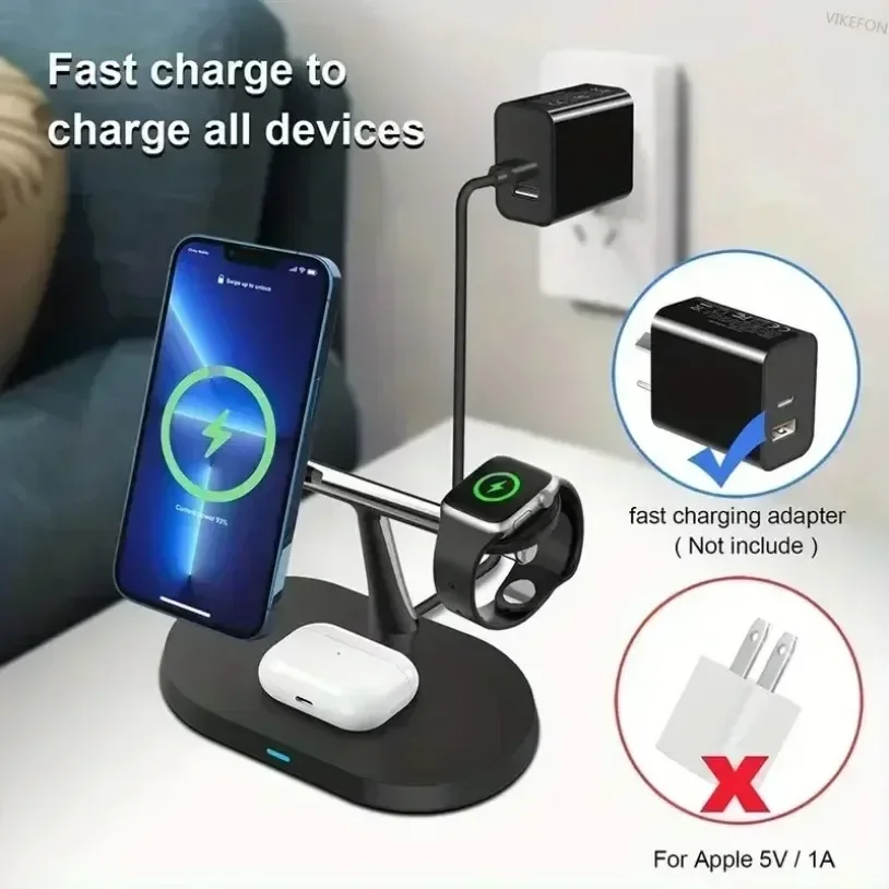 3 In 1 Opansten Magnetic Wireless Charger Stand For iPhone 17 16 15 14 13 12 Pro iWatch 10 9 Airprods 4 3 Fast Charging Station