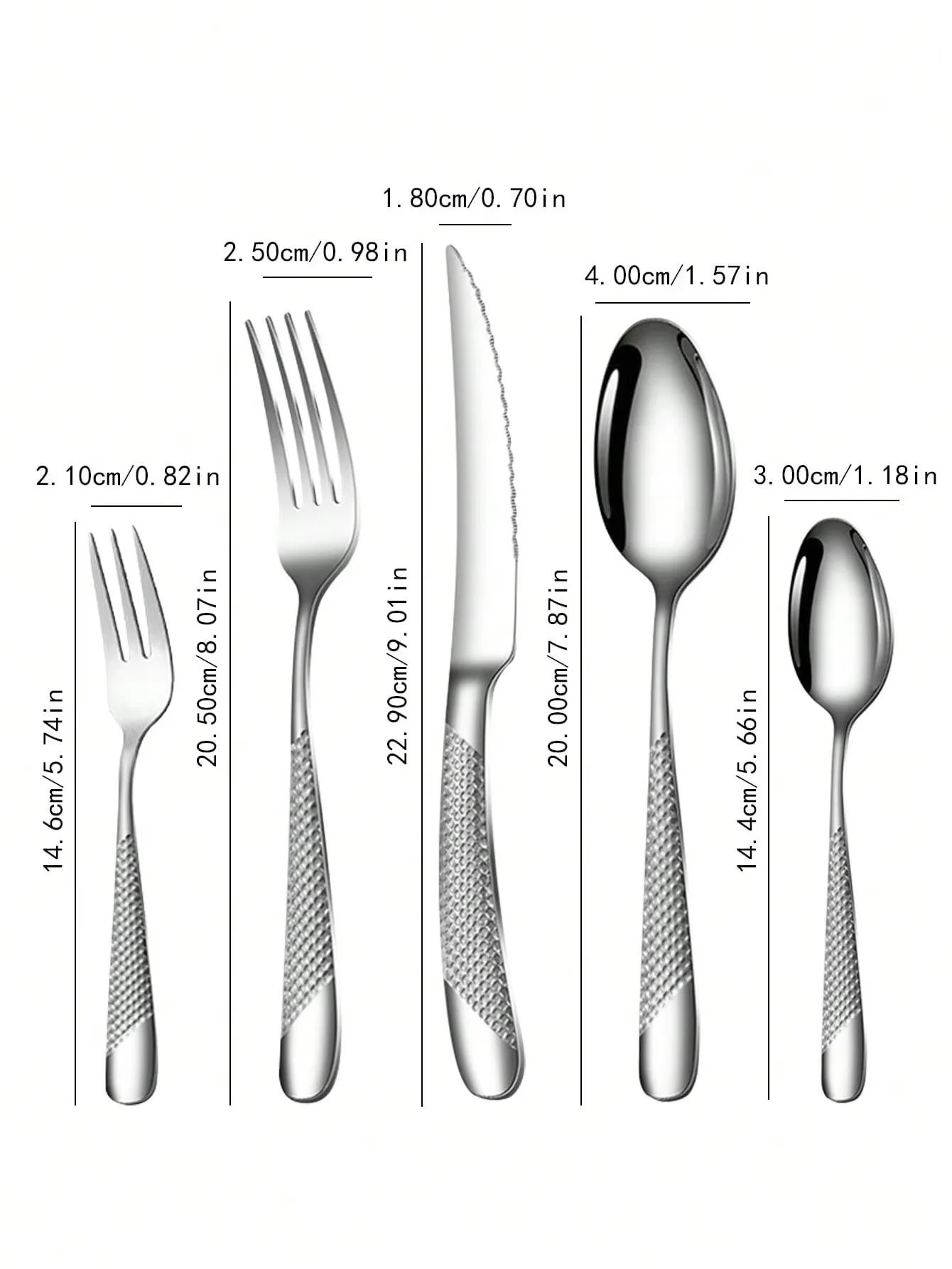 6/24/30pcs Silver stainless steel tableware Star Diamond series tableware Household high-end tableware knife, fork and spoon