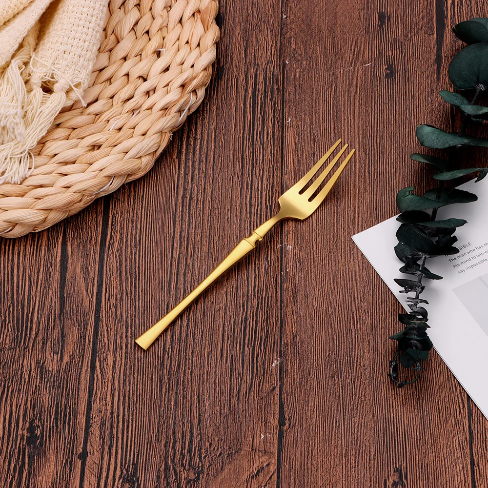 6/24/30Pcs Gold Thin Cutlery Stainless Steel Tableware Western Dinner Set Solid Color Knife Fork Spoon Mirror Kitchen Utensils