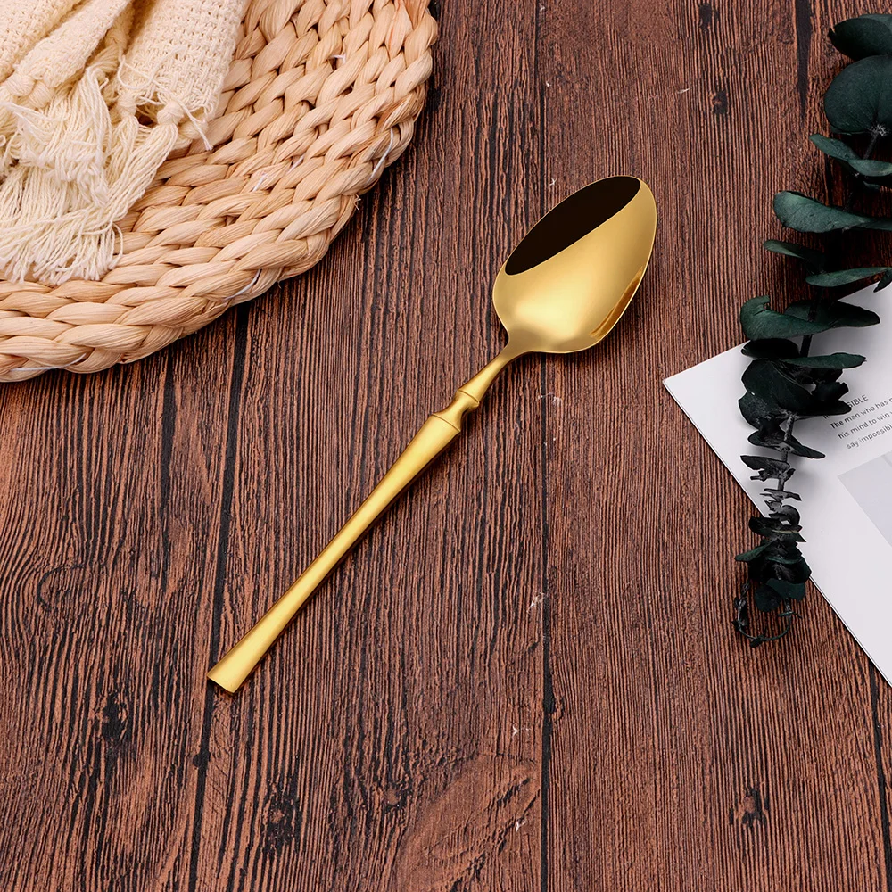 6/24/30Pcs Gold Thin Cutlery Stainless Steel Tableware Western Dinner Set Solid Color Knife Fork Spoon Mirror Kitchen Utensils