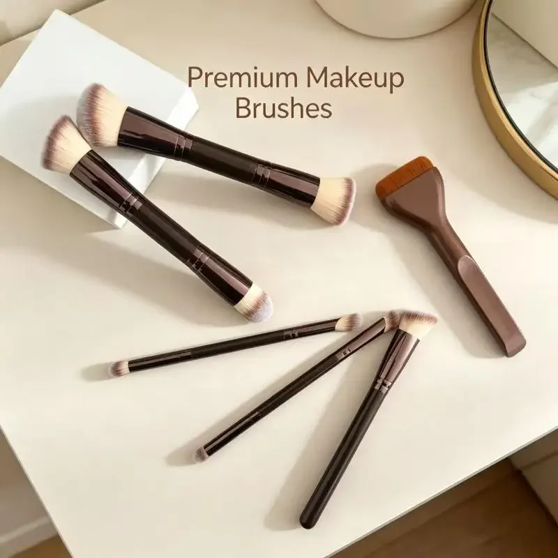4/5/6/pcs Professional Makeup Brush Set Portable Travel Dual-Ended Multifunctional Makeup Tools Set Foundation Brush Blusher