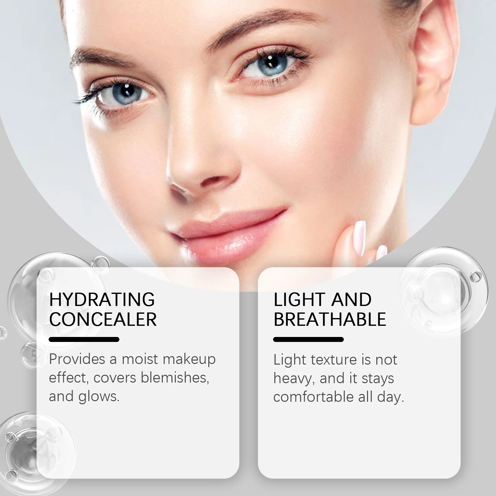 Vitamin E Light Skin Beauty Foundation Hyaluronic Acid Moisturizing Concealer Brightening Even Tone Lightweight Long Wear Flawless Face Base Makeup