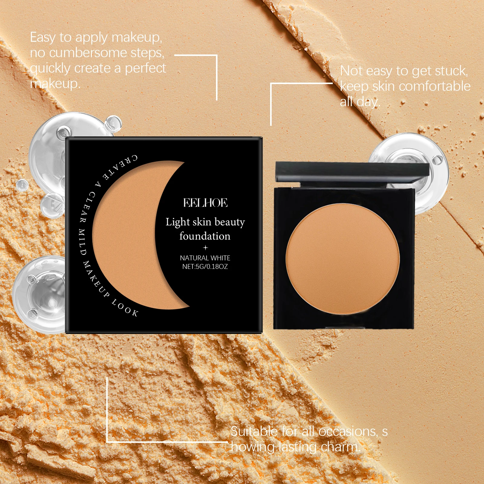 Vitamin E Light Skin Beauty Foundation Hyaluronic Acid Moisturizing Concealer Brightening Even Tone Lightweight Long Wear Flawless Face Base Makeup