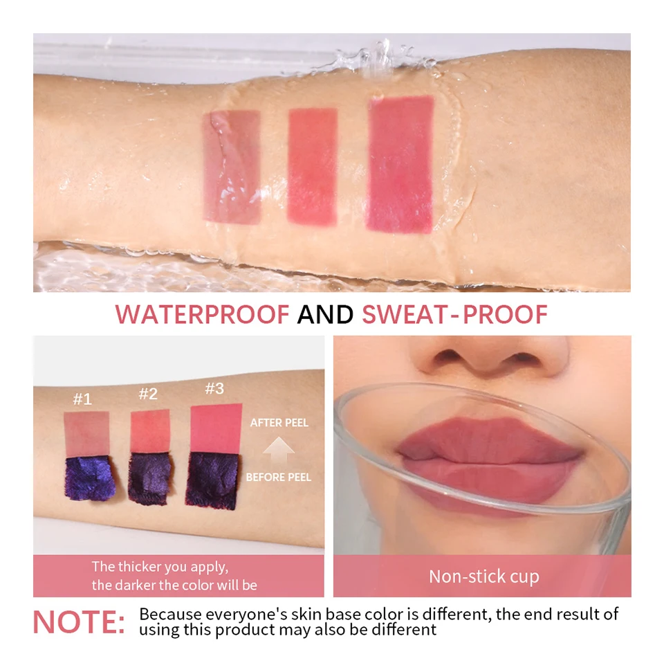 Peel Off Lip Stain Long Wear Tear Away Lip Color Lightweight Pigmented Lip Makeup Natural Shades Suitable For All Skin Tones Daily Non Transfer Lip Cosmetic For Women