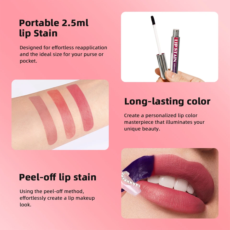Peel Off Lip Stain Long Wear Tear Away Lip Color Lightweight Pigmented Lip Makeup Natural Shades Suitable For All Skin Tones Daily Non Transfer Lip Cosmetic For Women