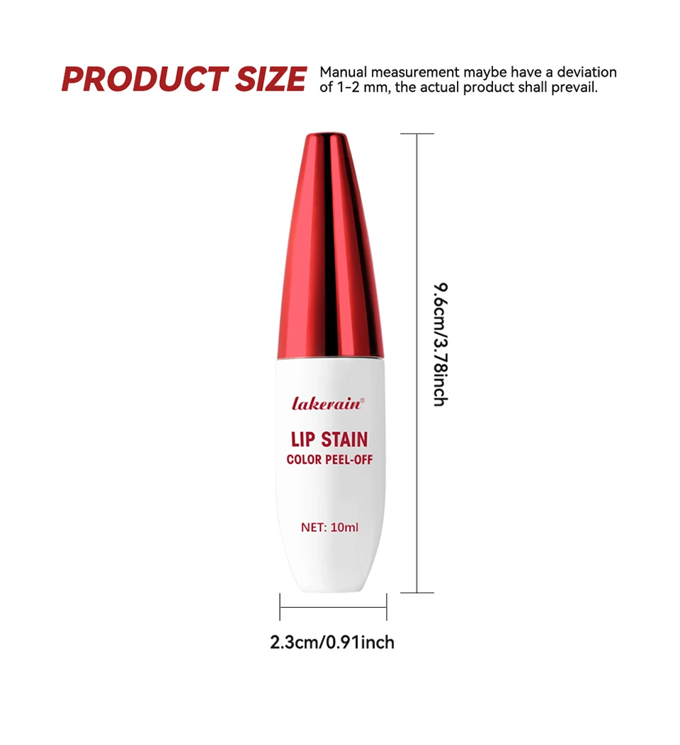 Peel Off Lip Stain Tattoo Tint Long Lasting Waterproof Smudge Transfer Proof Rich Pigment Natural Vivid Lip Color Lightweight Daily Lip Makeup Cosmetic